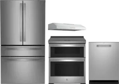 4 Piece Package Includes Refrigerator, Range, Hood And Dishwasher